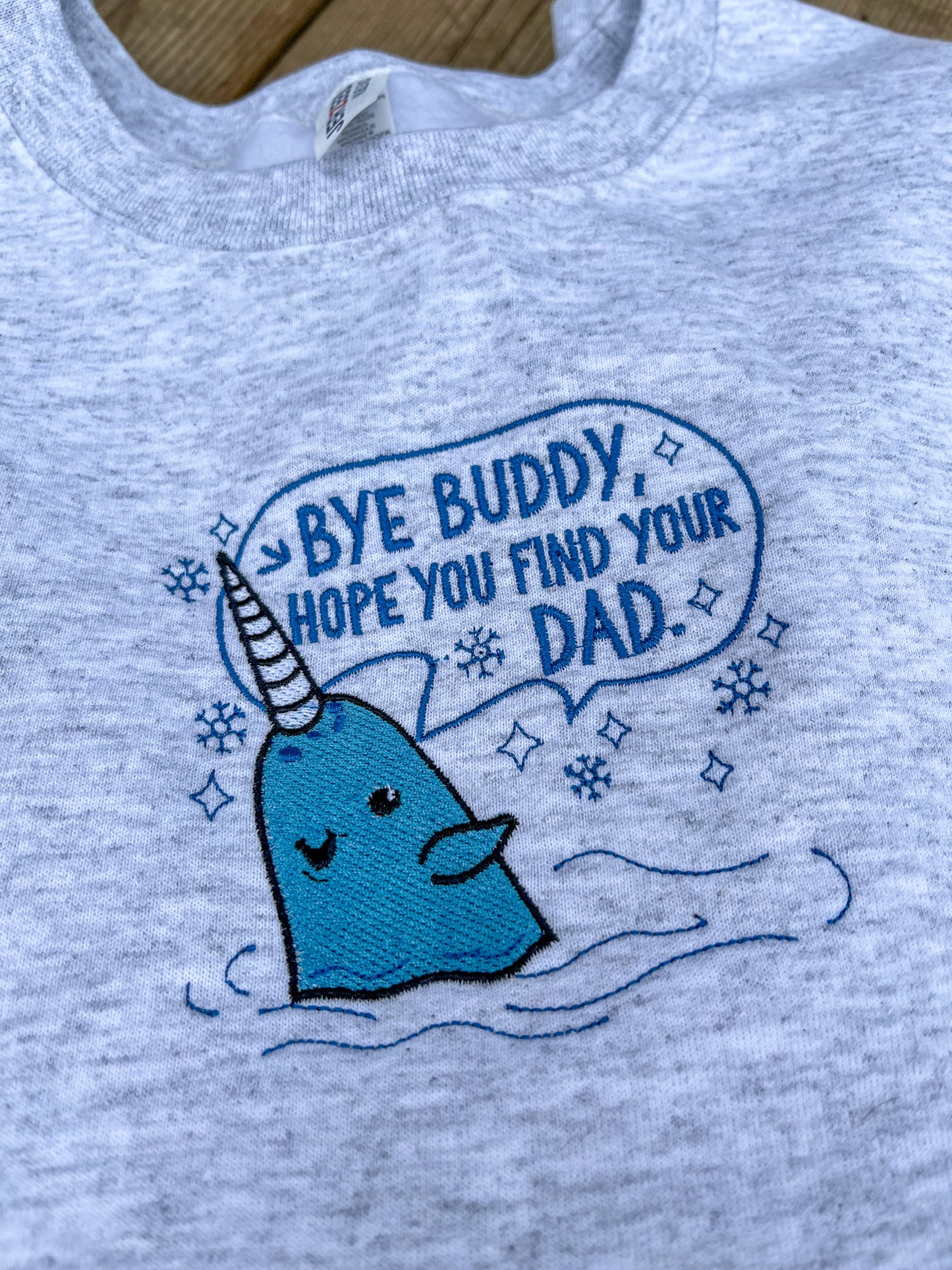 Bye Buddy Mr. Narwhal Embroidered Sweater