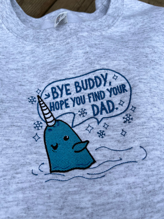 Bye Buddy Mr. Narwhal Embroidered Sweater