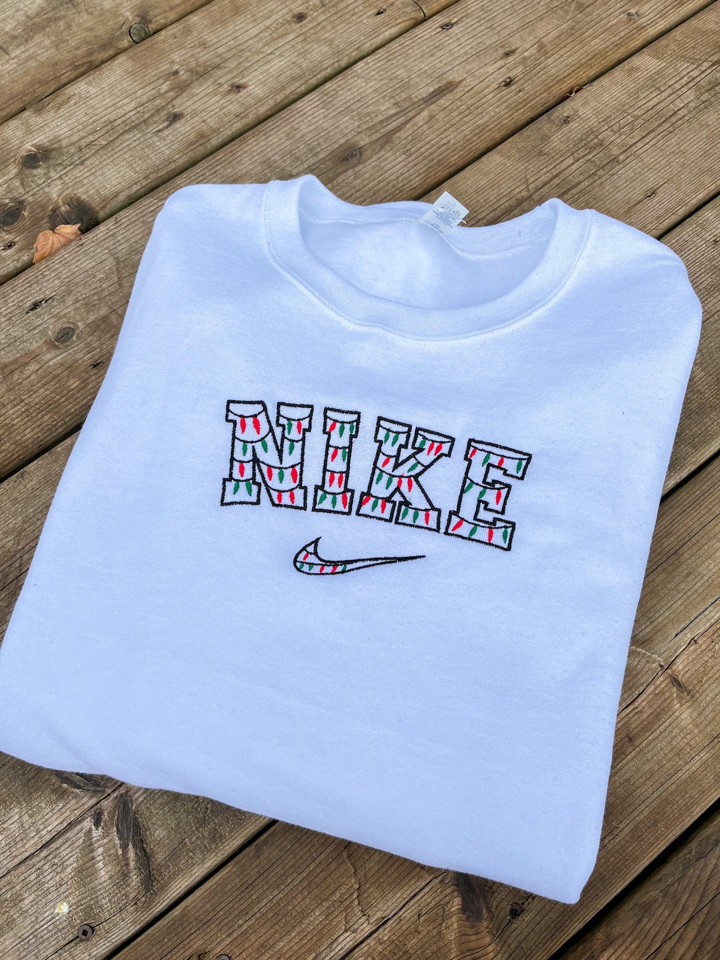 Christmas Lights Embroidered Sweater