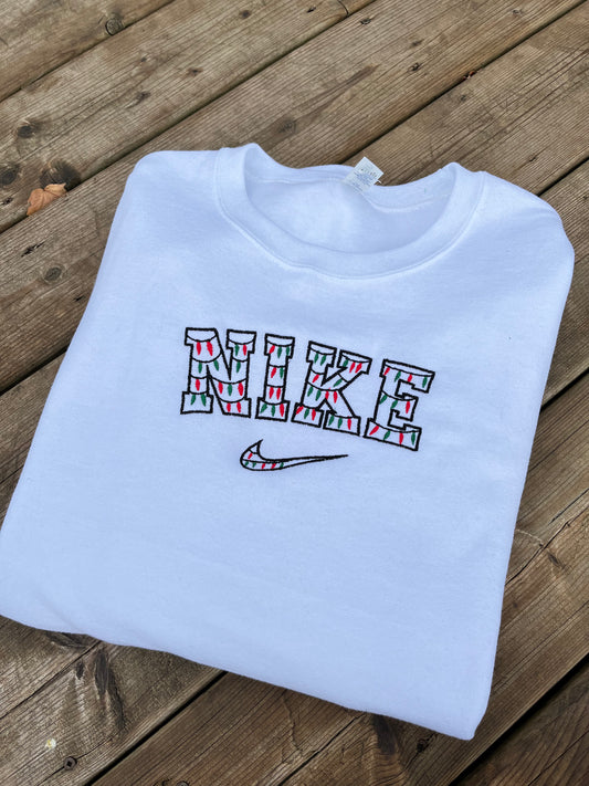 Christmas Lights Embroidered Sweater