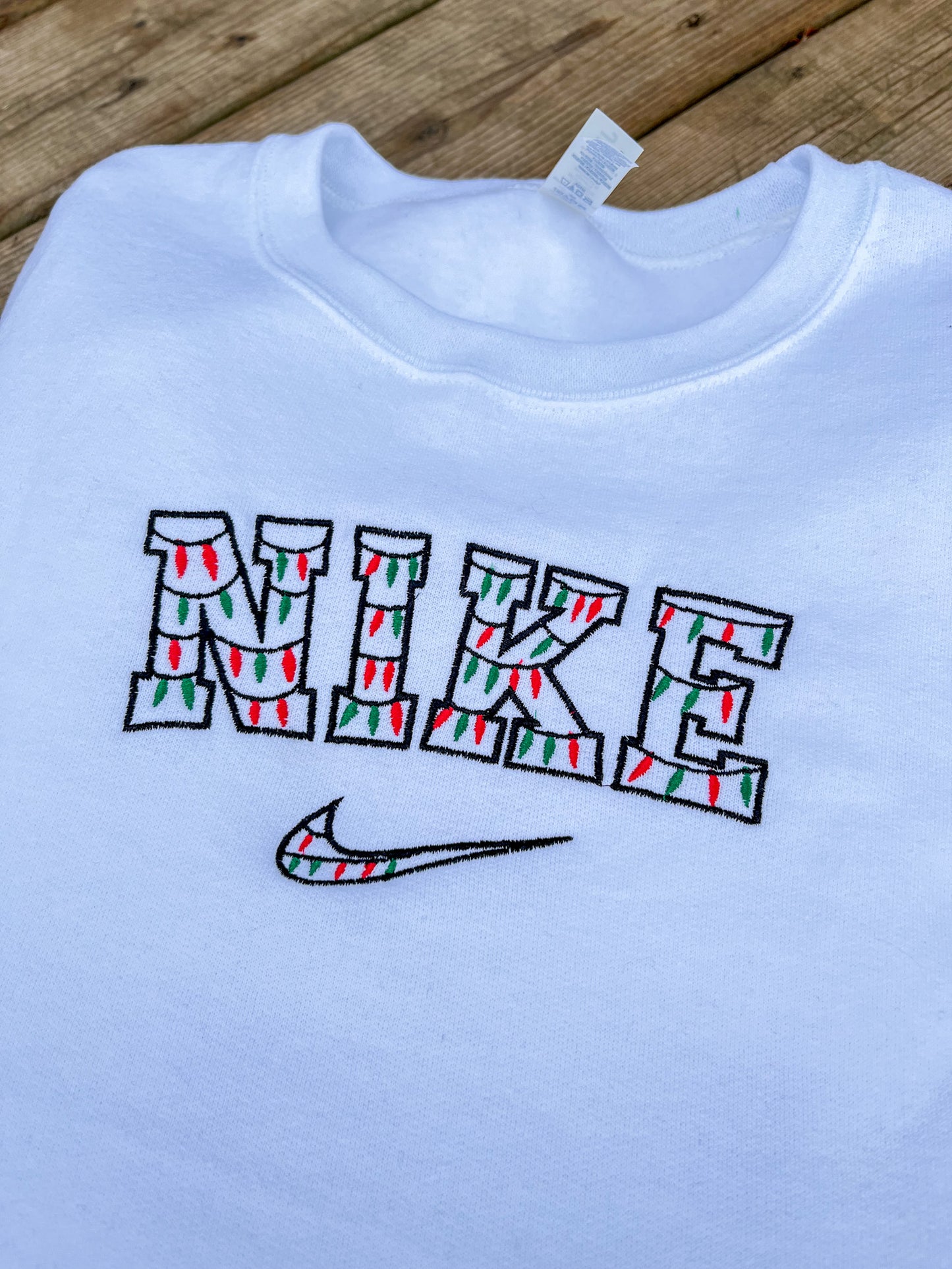 Christmas Lights Embroidered Sweater