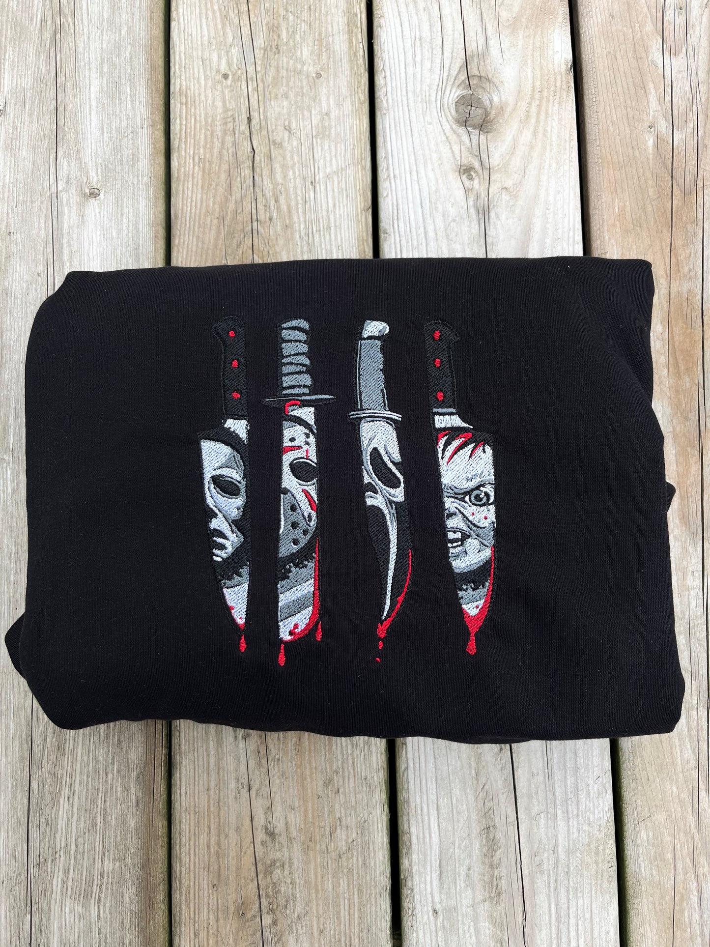 Horror Icon Knives Embroidered Sweater