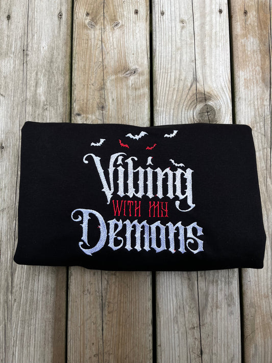 Vibing With My Demons Embroidered Sweater