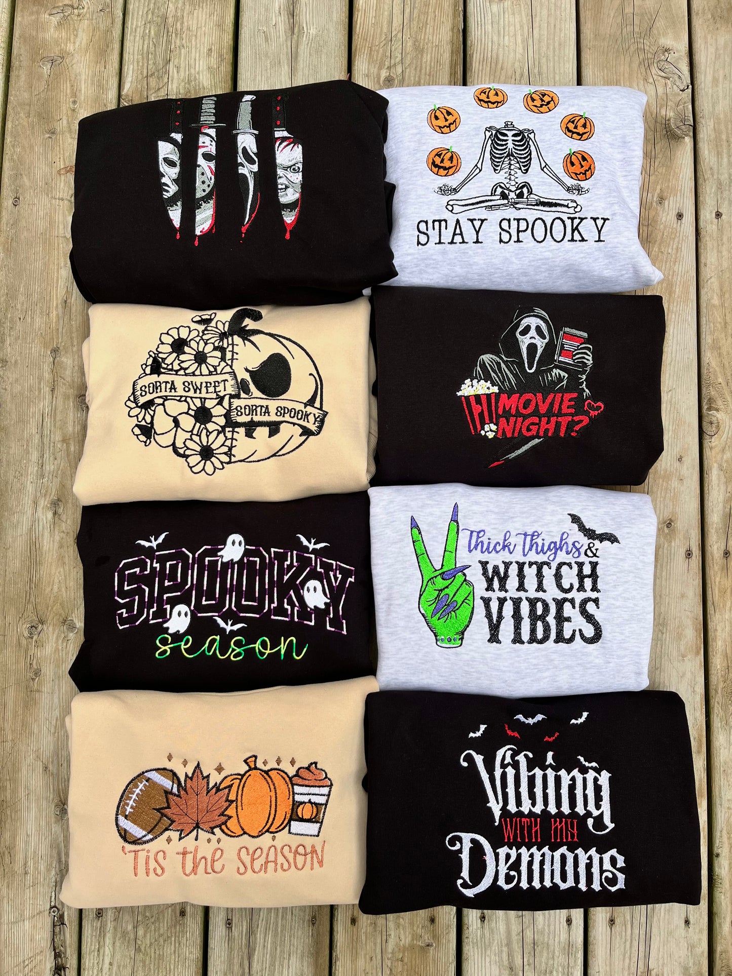 Screxm Movie Night Embroidered Sweater