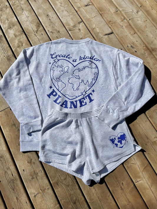 Create a Kinder Planet Matching Crewneck & Short Set