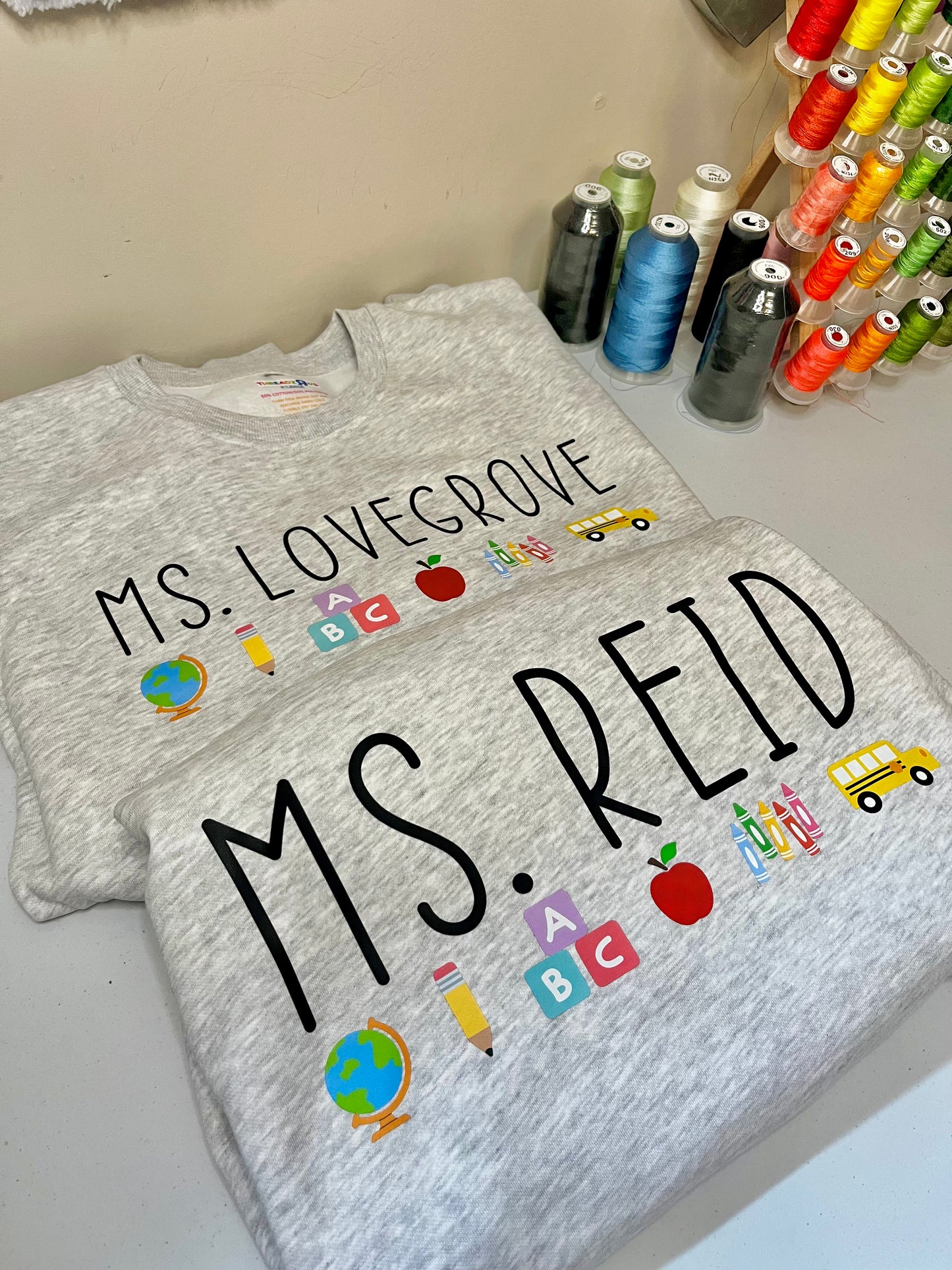 Teacher Name Customizable Pressed Sweater
