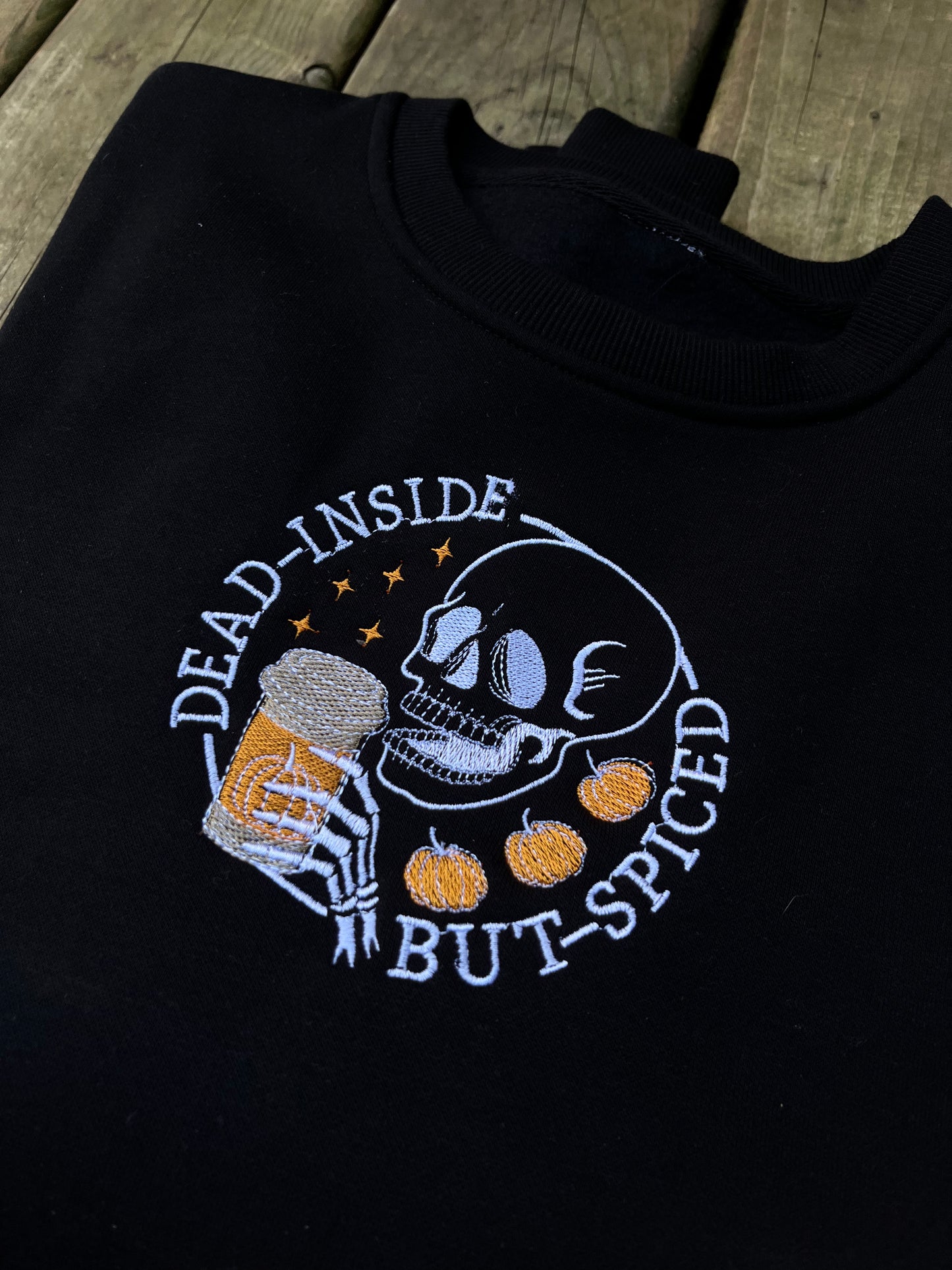 Dead Inside, But Spiced Embroidered Sweater