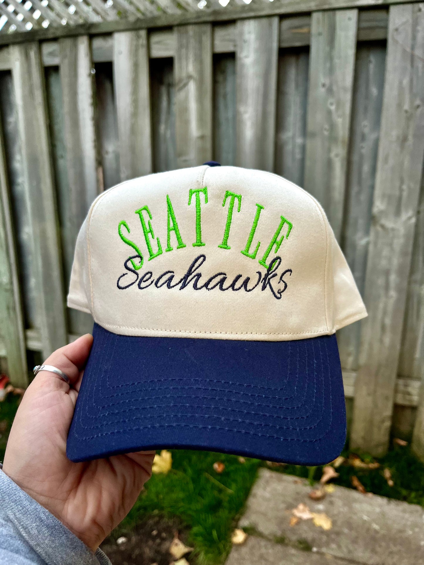 Nfl Script Hat NFL Team Script Trucker Hat (9 Hat Colours & Custom Thread Options ...