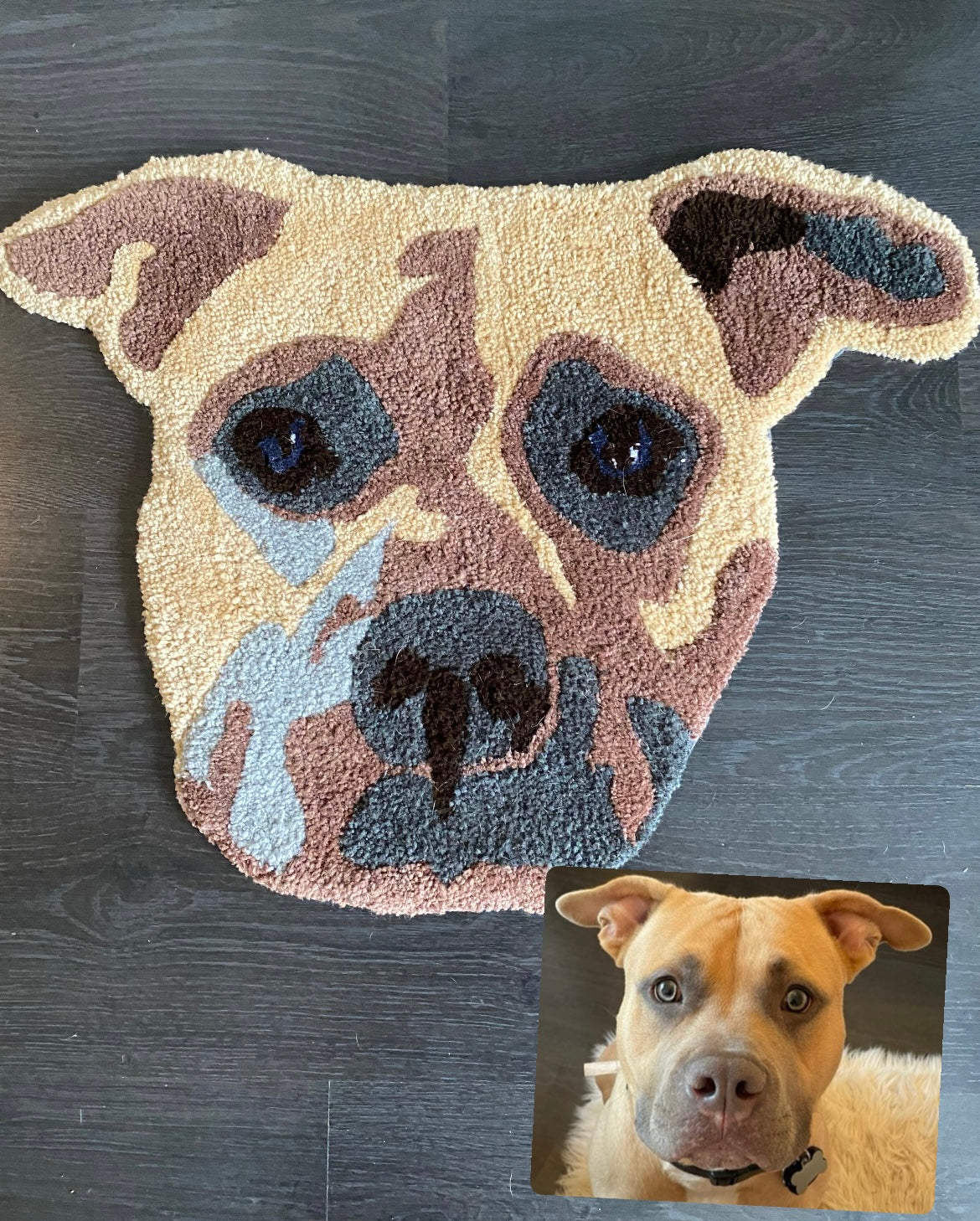 Personalized Pet Portrait Handtufted Rug (Realistic Version)