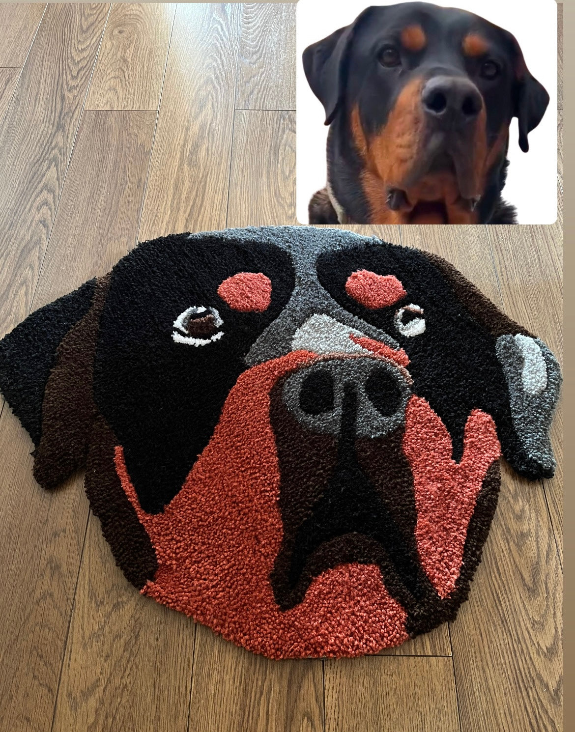 Personalized Pet Portrait Handtufted Rug (Realistic Version)