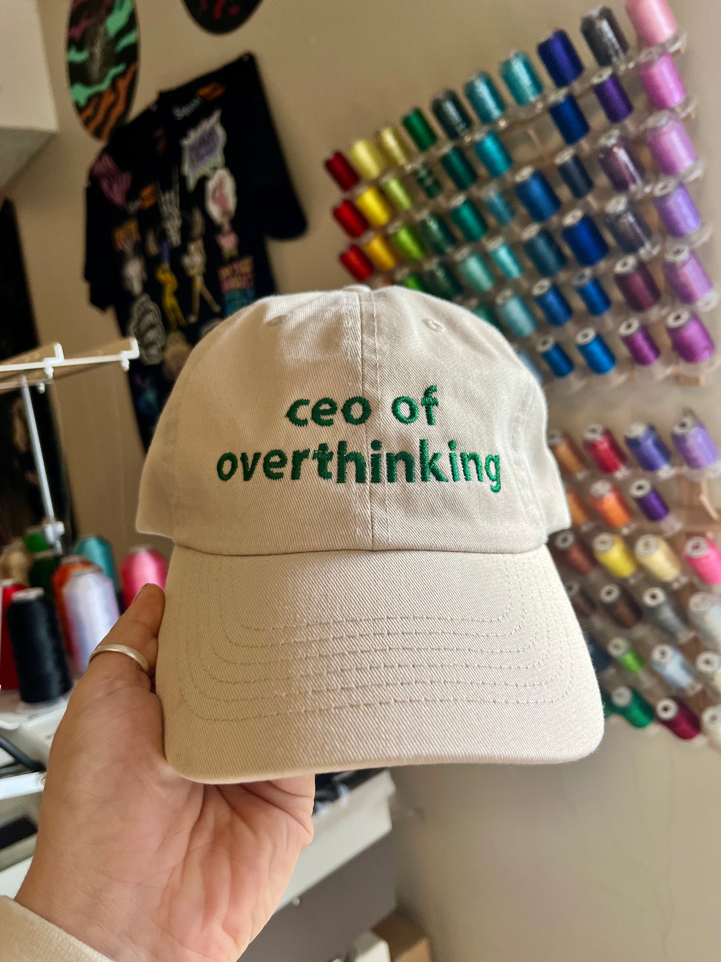 CEO of Overthinking Dad Cap (12 Hat Colours & Customizable Thread Options)