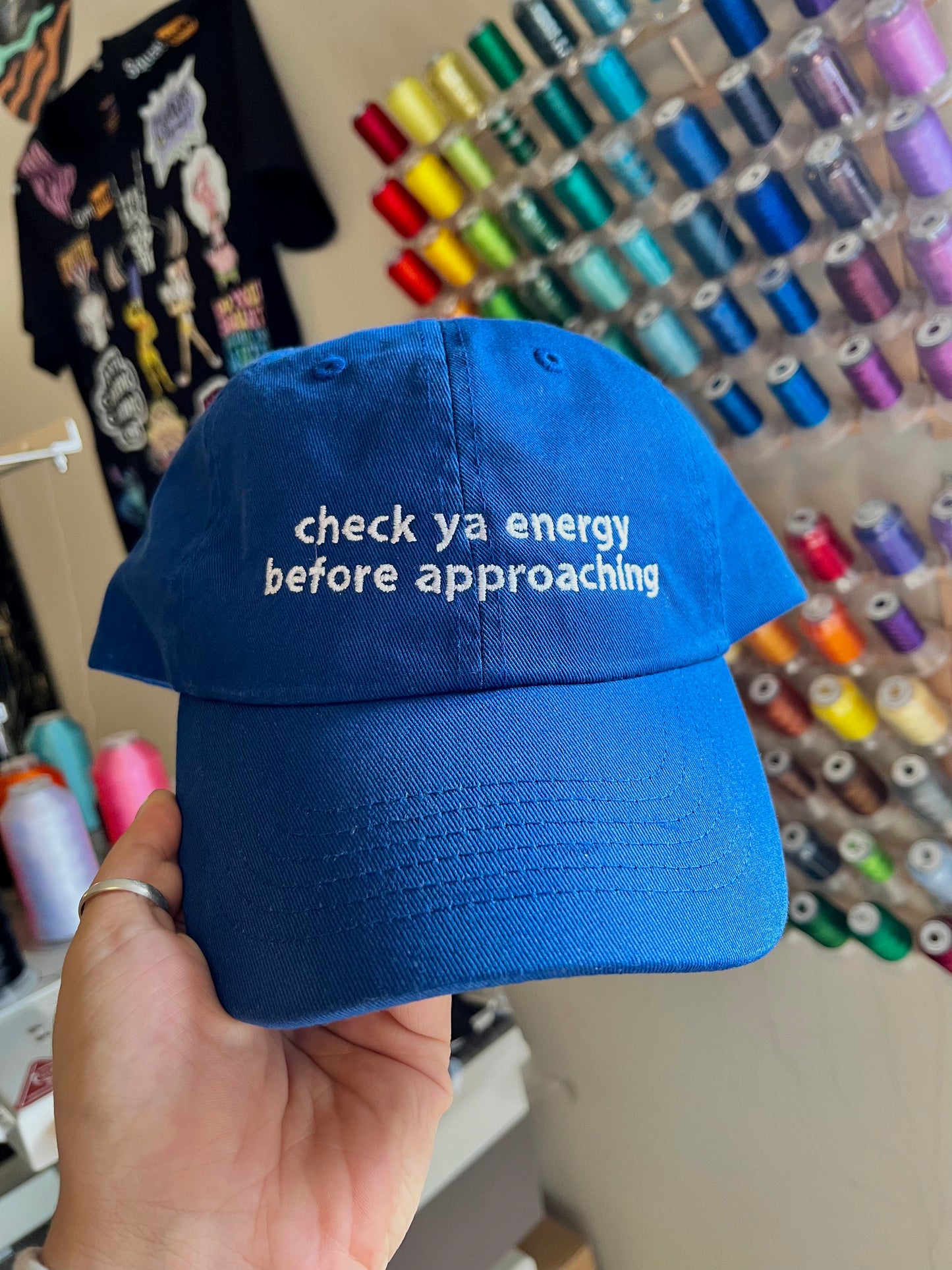 Check Ya Energy Dad Cap (12 Hat Colours & Customizable Thread Options)