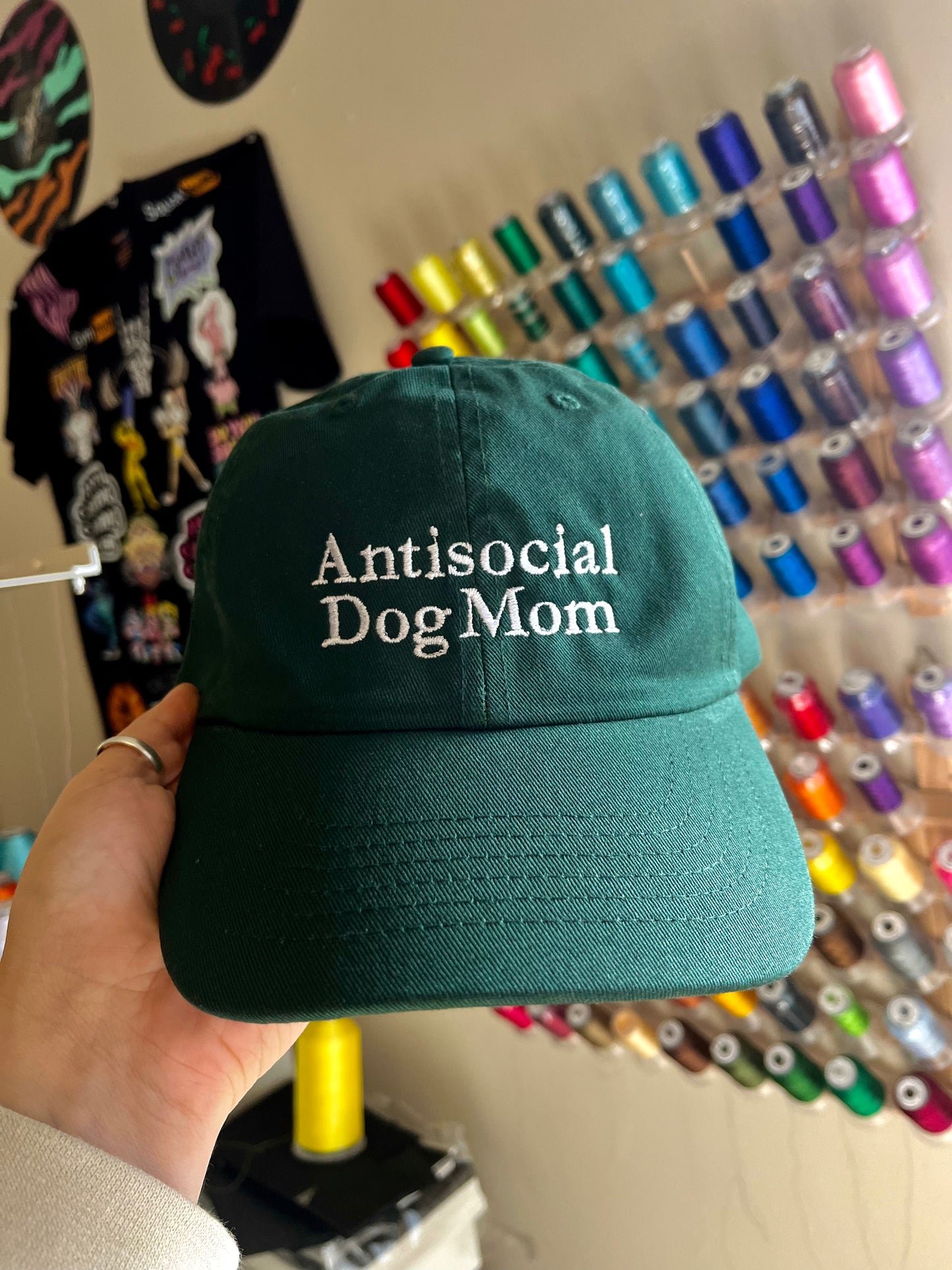 Antisocial Dog Mom/Dad Dad Cap (12 Hat Colours & Customizable Thread Options)