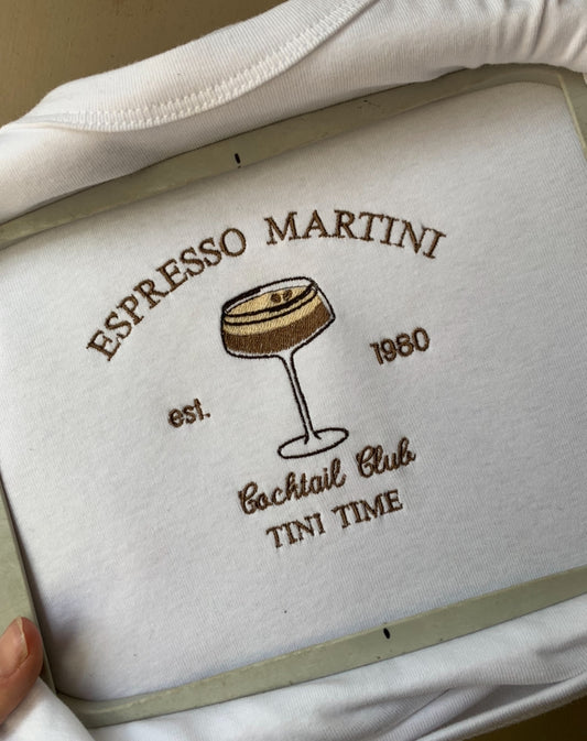 Espresso Martini Cocktail Club Embroidered Sweater