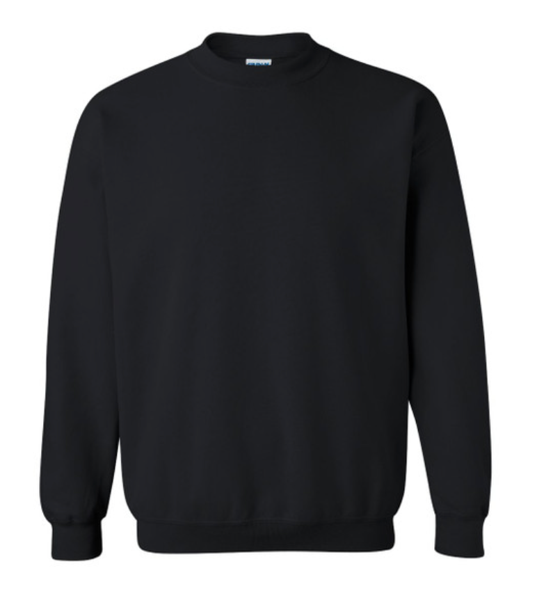 Sustained Logo Black Embroidered Crewneck
