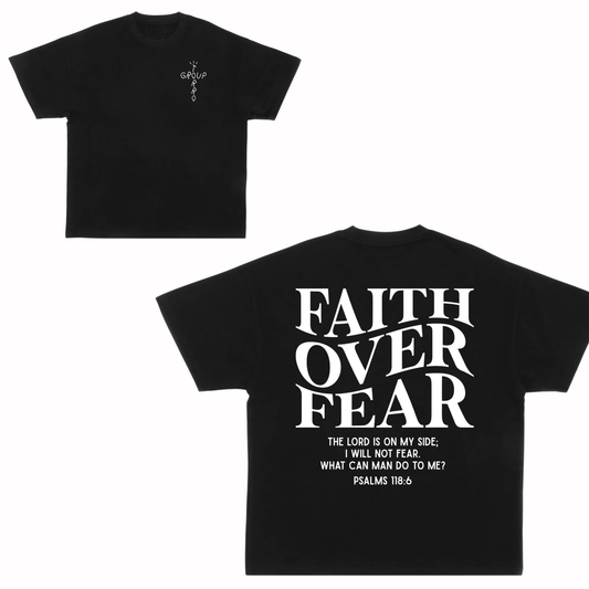 Faith Over Fear Torro Group Oversized Heavyweight T-Shirt (Black)
