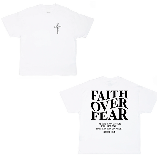 Faith Over Fear Torro Group Oversized Heavyweight T-Shirt (White)