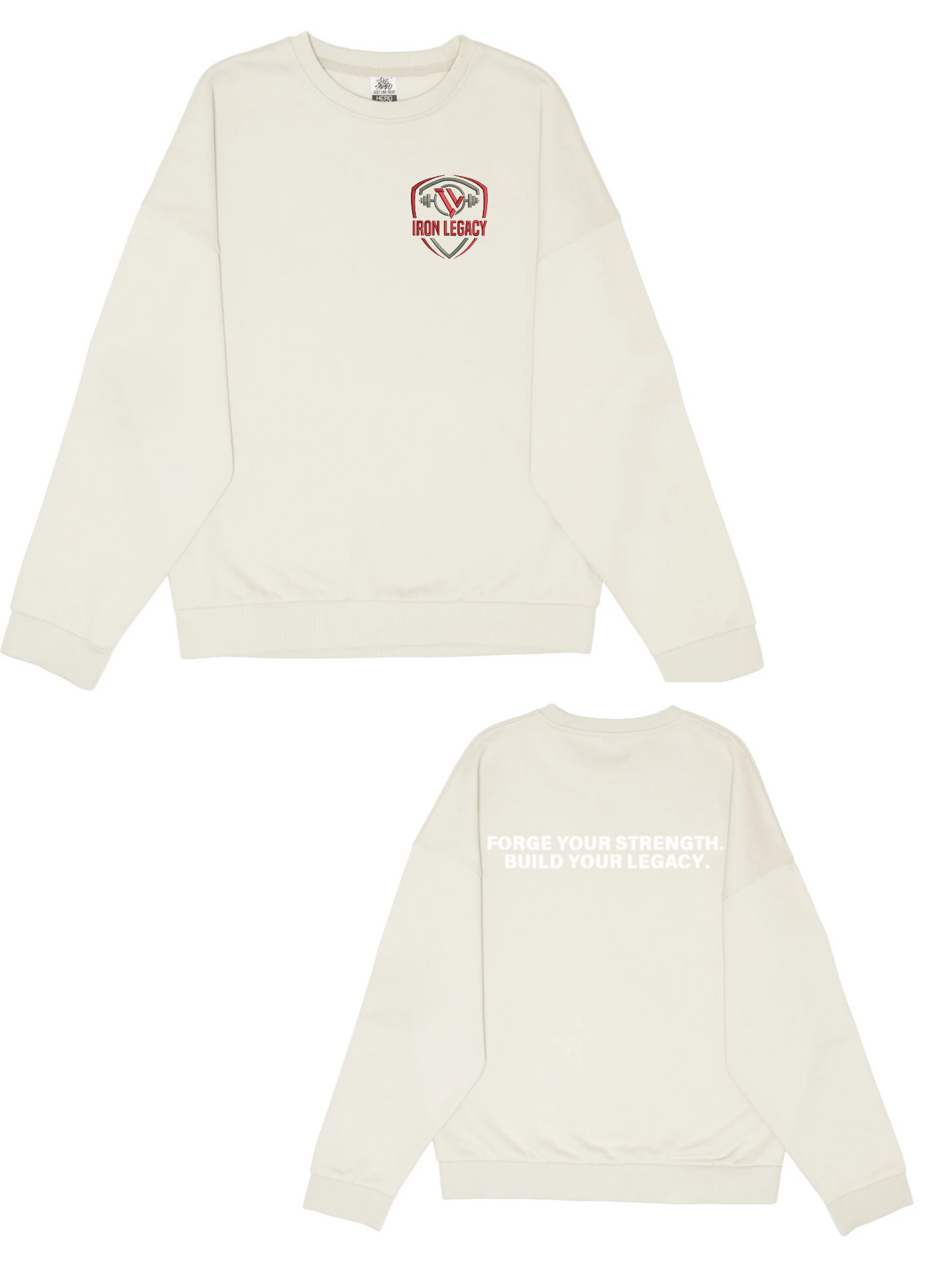 Iron Legacy Dropshoulder Heavy Oversized Embroidered Crewneck **ICY ROCK**