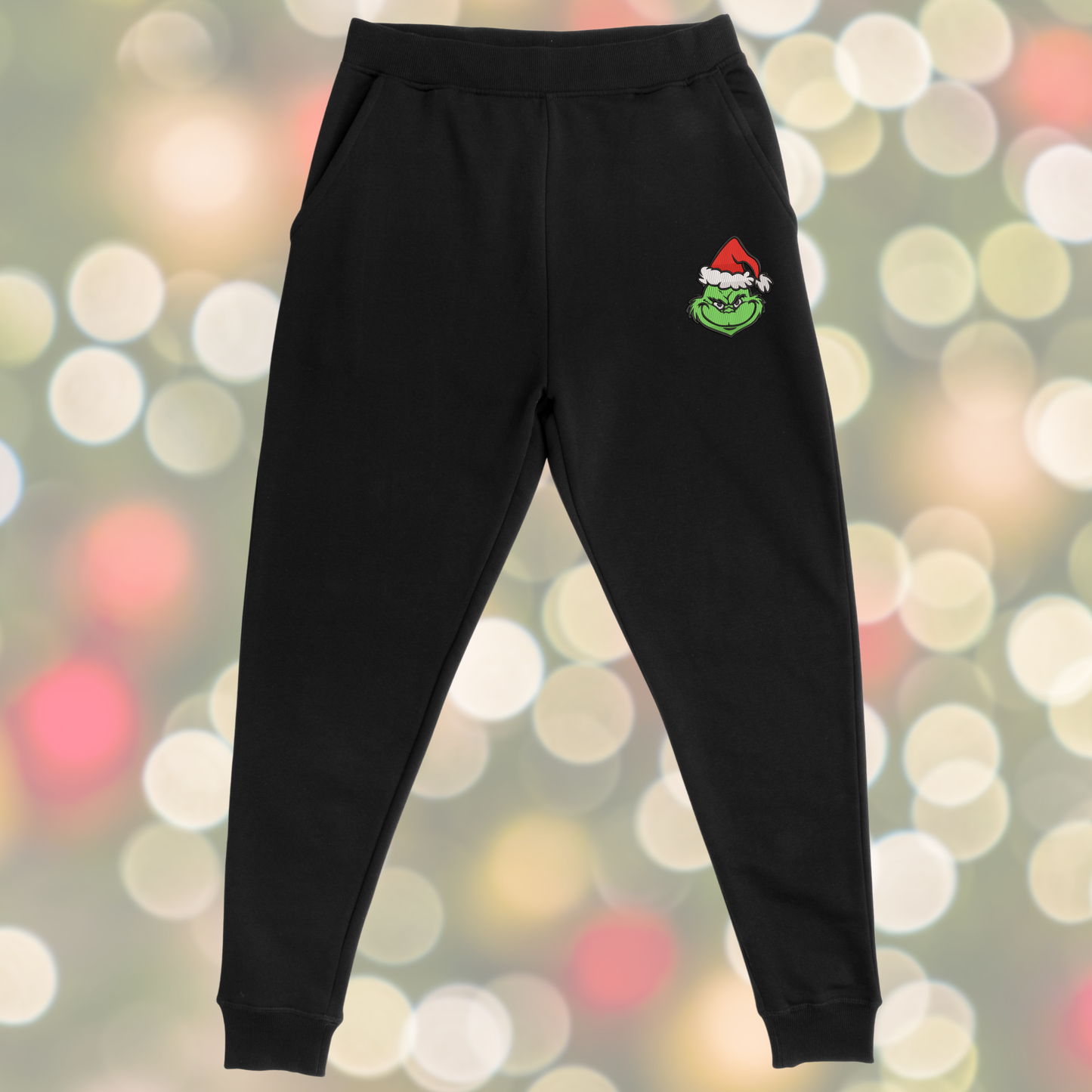 Grinch Face Embroidered Relaxed Joggers *Customizable*