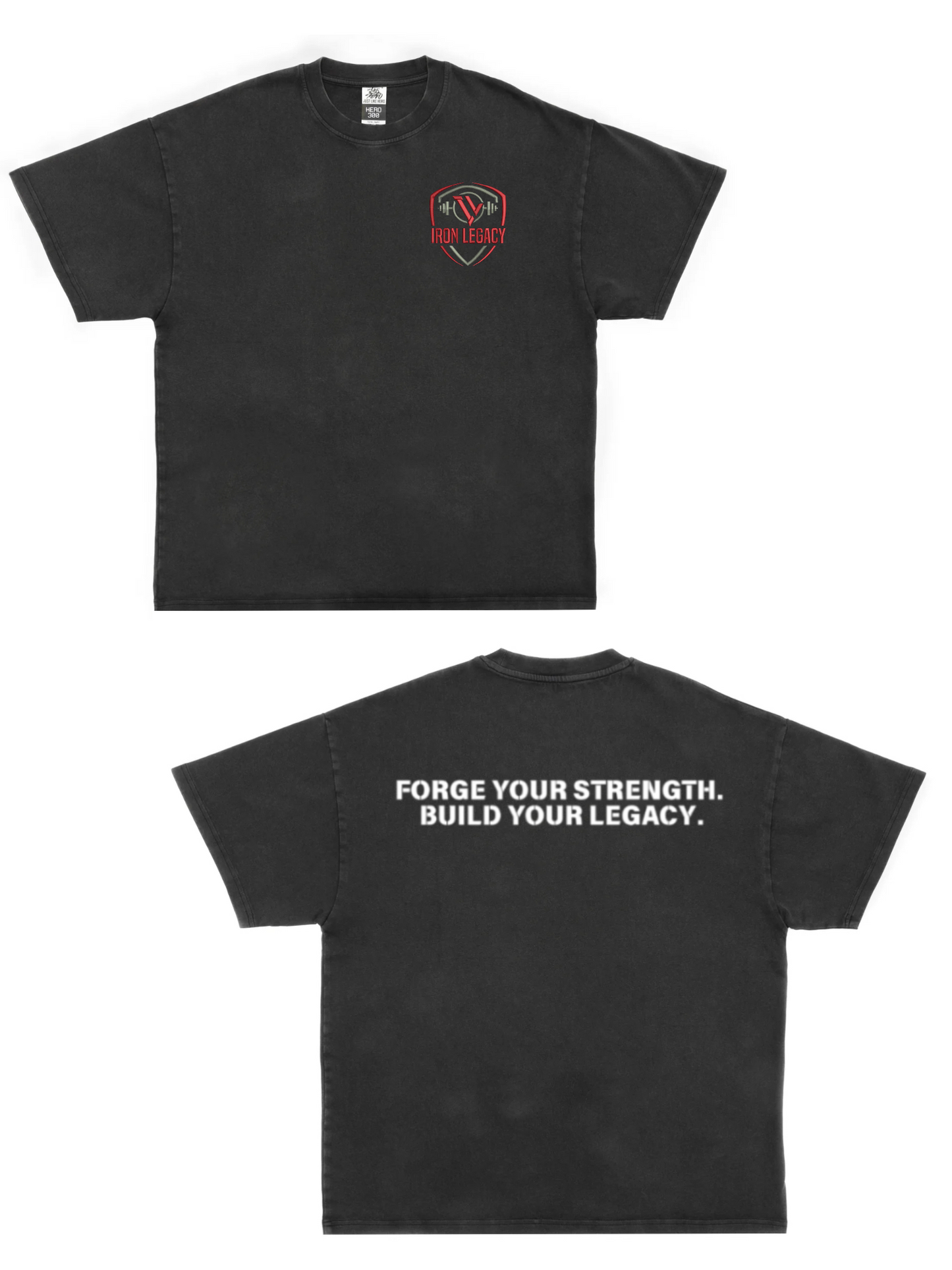 Iron Legacy Heavy Oversized Embroidered Pump Cover **OFF BLACK**