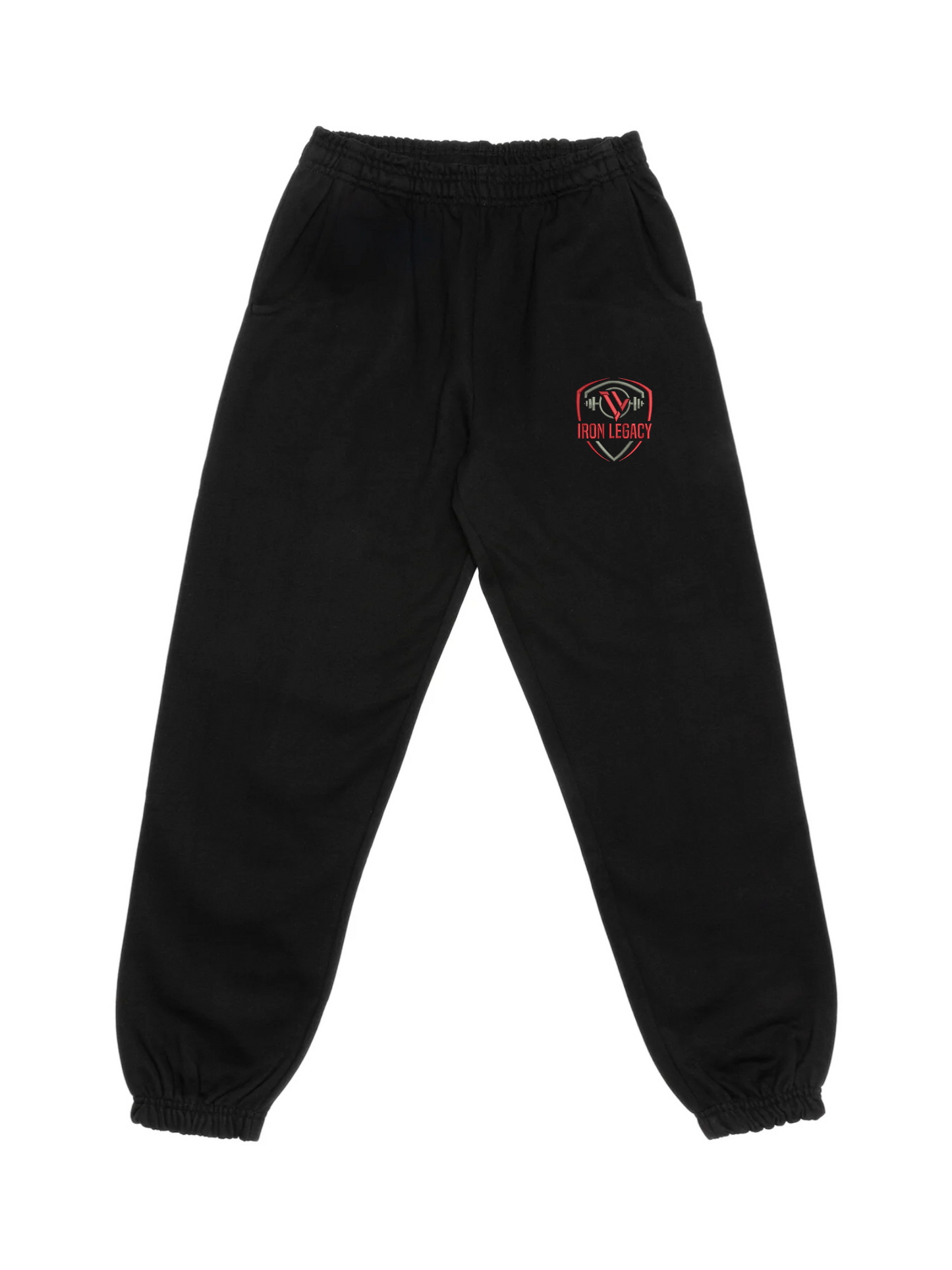 Iron Legacy Heavy Oversized Embroidered Sweatpants **TRUE BLACK**