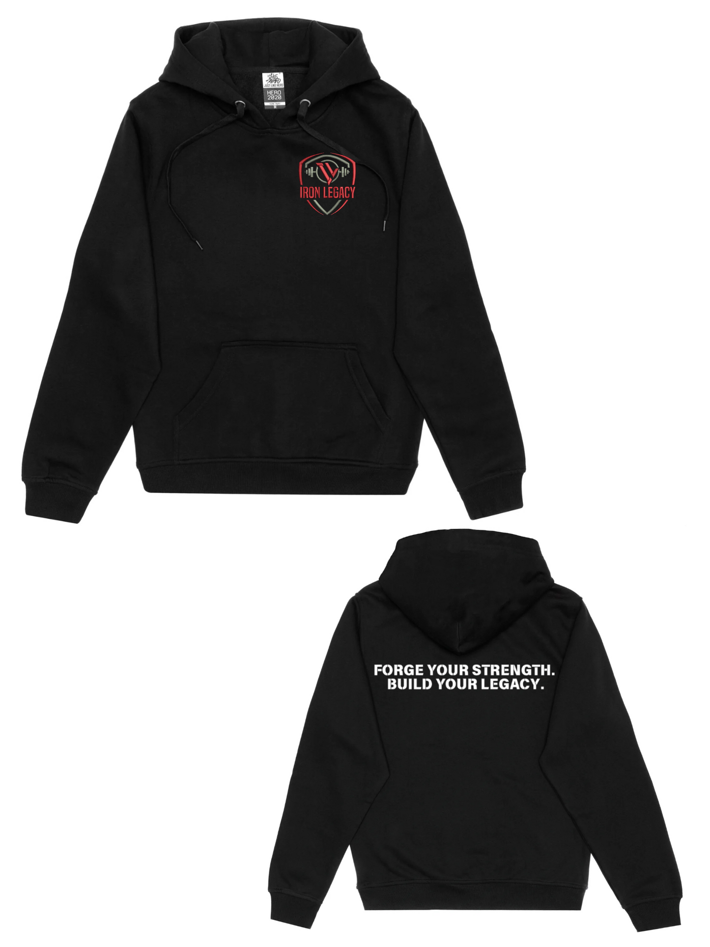 Iron Legacy Embroidered Black Hoodie